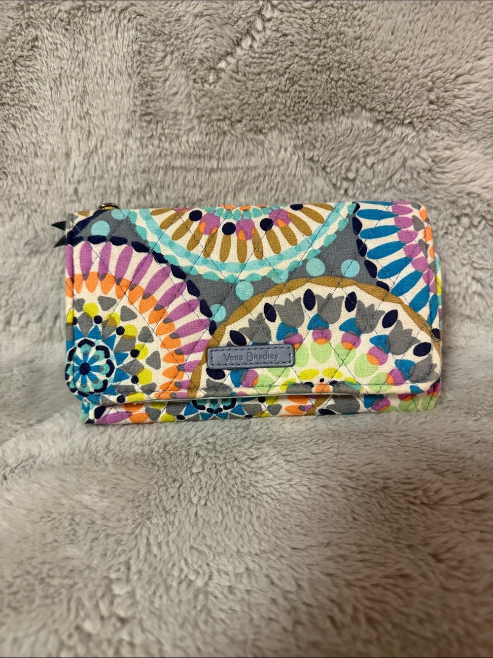 Vera Bradley Multicolor Quilted Wallet - Vibrant Floral Medallion